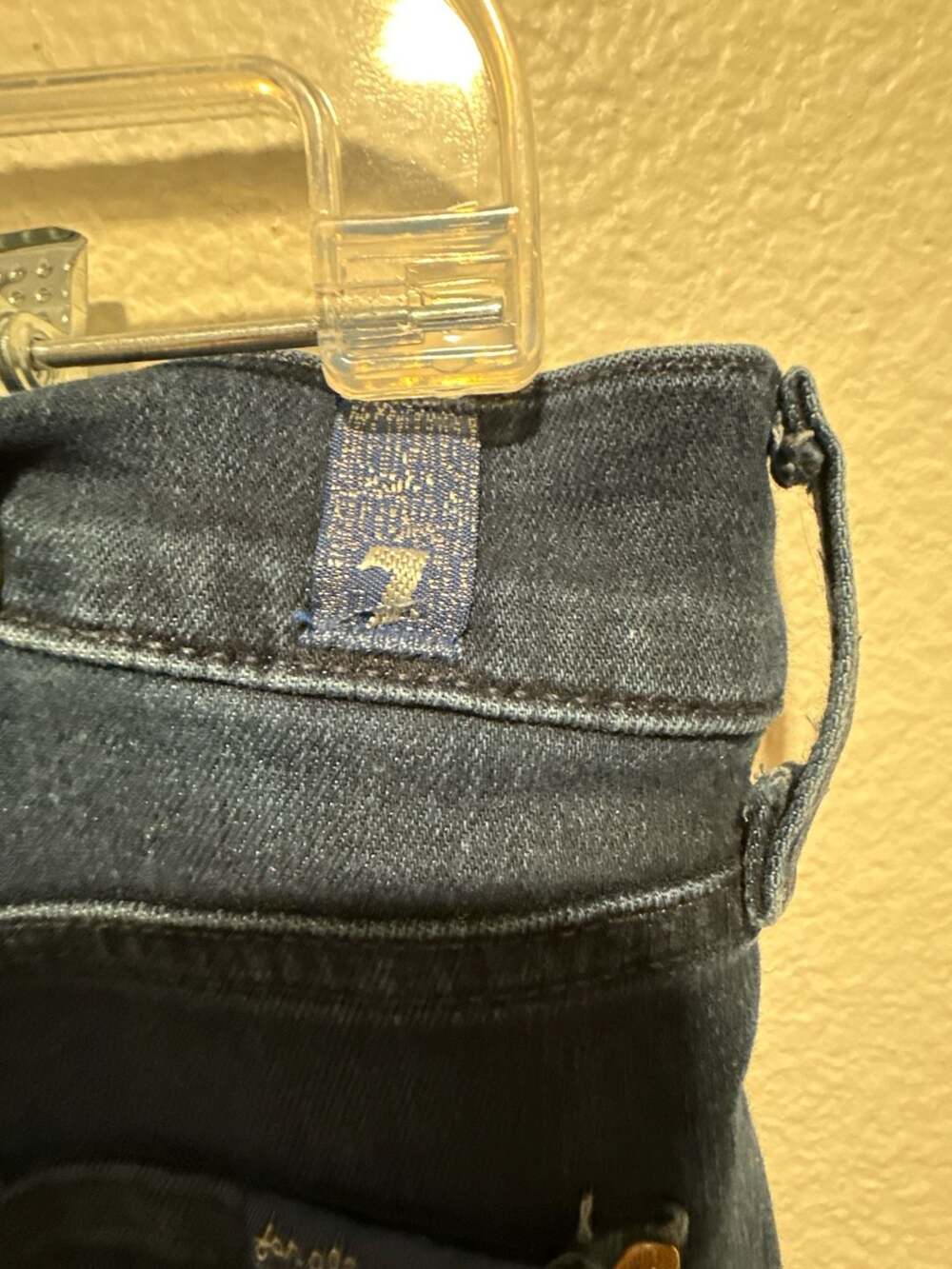 7 For All Mankind High Waist Ankle Skinny Jeans Size 32 Dark Wash - Picture 5 of 9
